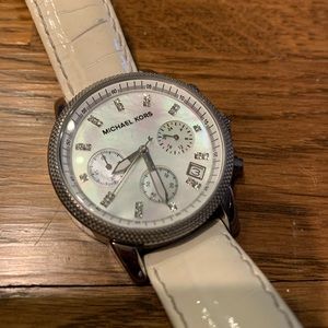 Michael kors pearlescent and crystal watch